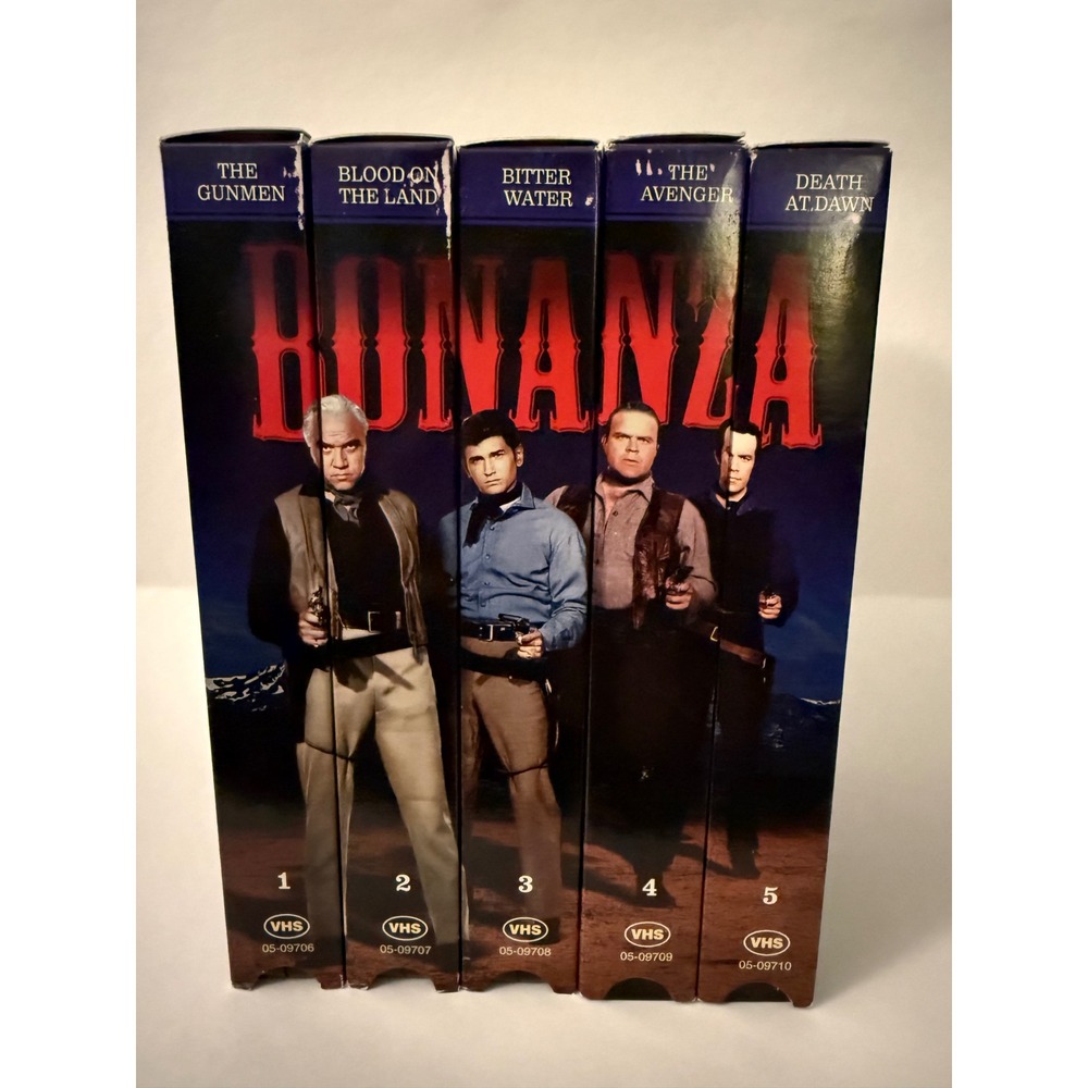 Bonanza VHS Set 5 Tapes The Gunmen Blood on the Land Bitter Water Western TV
